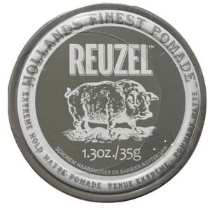 Reuzel Extreme Hold Matte Pomade 1.3 oz Travel Tin Gray Strongest Hold